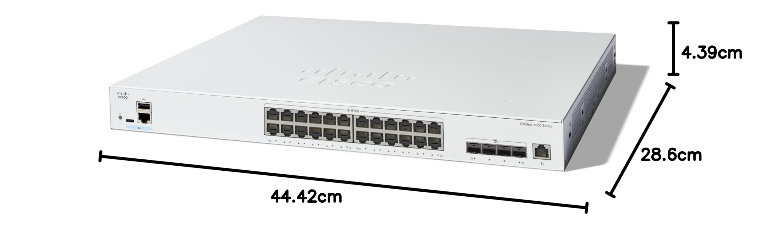 Cisco Catalyst 1300-24XT Managed Switch, 20 porte 10G in rame, 4 porte combinate SFP+ 10GE, protezione limitata a vita (C1300-24XT)
