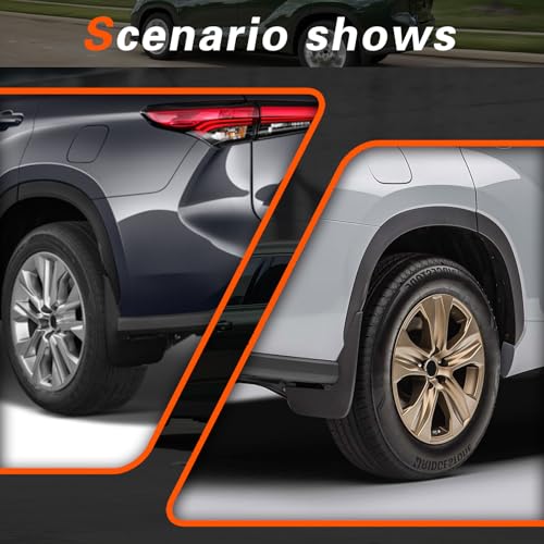 Image of 2021 Highlander Mud Flaps Mud Guards Compatible with Toyota Highlander 2021-2024 Splash Guard No Drilling Required All Weather Mudflaps(Set of 4)