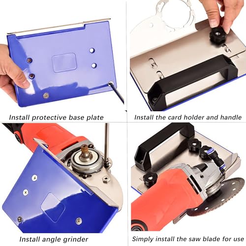 QSLKI 45 Grad Fliesen Winkelumkehrwerkzeug für Winkelschleifmaschinen Typ 100, Edelstahl Winkelschleifmaschine mit Schlauchwinkelschleifmaschinenhalter für feste Werkzeuge für schönes Schneiden