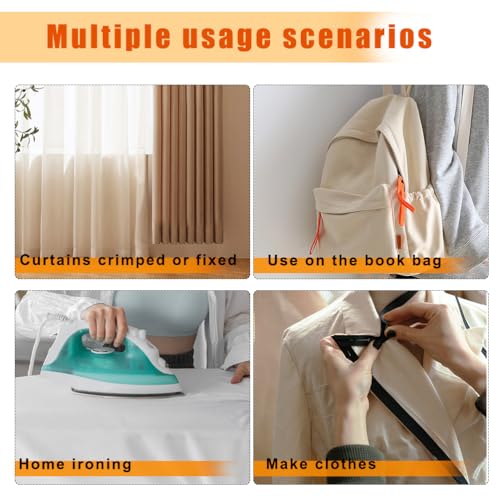 140 yards 12 inch iron on hemming tape 2 rolls adhesive no sewing hemming tape stitch witchery tape for crafting projects blackwhite