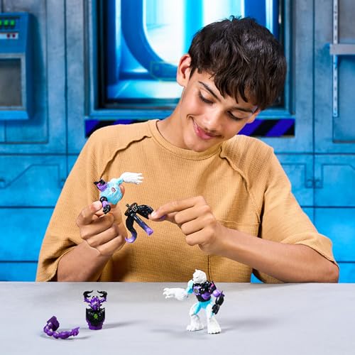 Image of MrBeast Lab Hybrids Multi Pack, Reveal Different Hybrid Parts To Create 2 Mix & Match Action Figures, Plus Parts Of The Golden Panther Dragon, Fuse Millions Of Beast Combinations - Shark VS Polar Bear