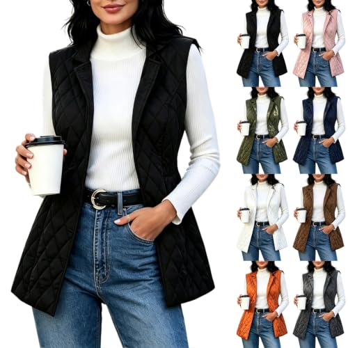 Womens Cropped Puffer Vests Diamond Sleeveless Quilted Jacket Outerwear - image 1