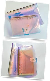 Ciieeo Pastas Coloridas Pastas De Arquivo Transparente Pasta De Argolas Redondas Coloridas Protetor De Capa De Notebook Transparente De 6 Anéis Arco-Íris De 6 Anéis Capa De Pasta De Pvc