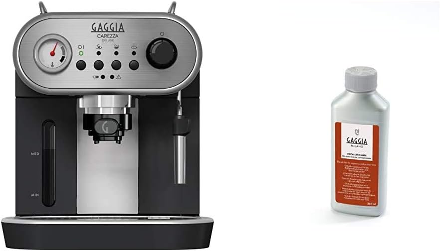 Gaggia RI8525/01 Carezza Deluxe Macchina da Caffè Espresso Manuale, per Macinato e Cialde, Grigio/Nero RI9111/60 21001681 Soluzione Decalcificante, Flacone da 250 ml, 1000 W, Nero Gaggia RI8525/01 Carezza Deluxe Macchina da Caffè Espresso Manuale, per Macinato e Cialde, Grigio/Nero RI9111/60 21001681 Soluzione Decalcificante, Flacone da 250 ml, 1000 W, Nero