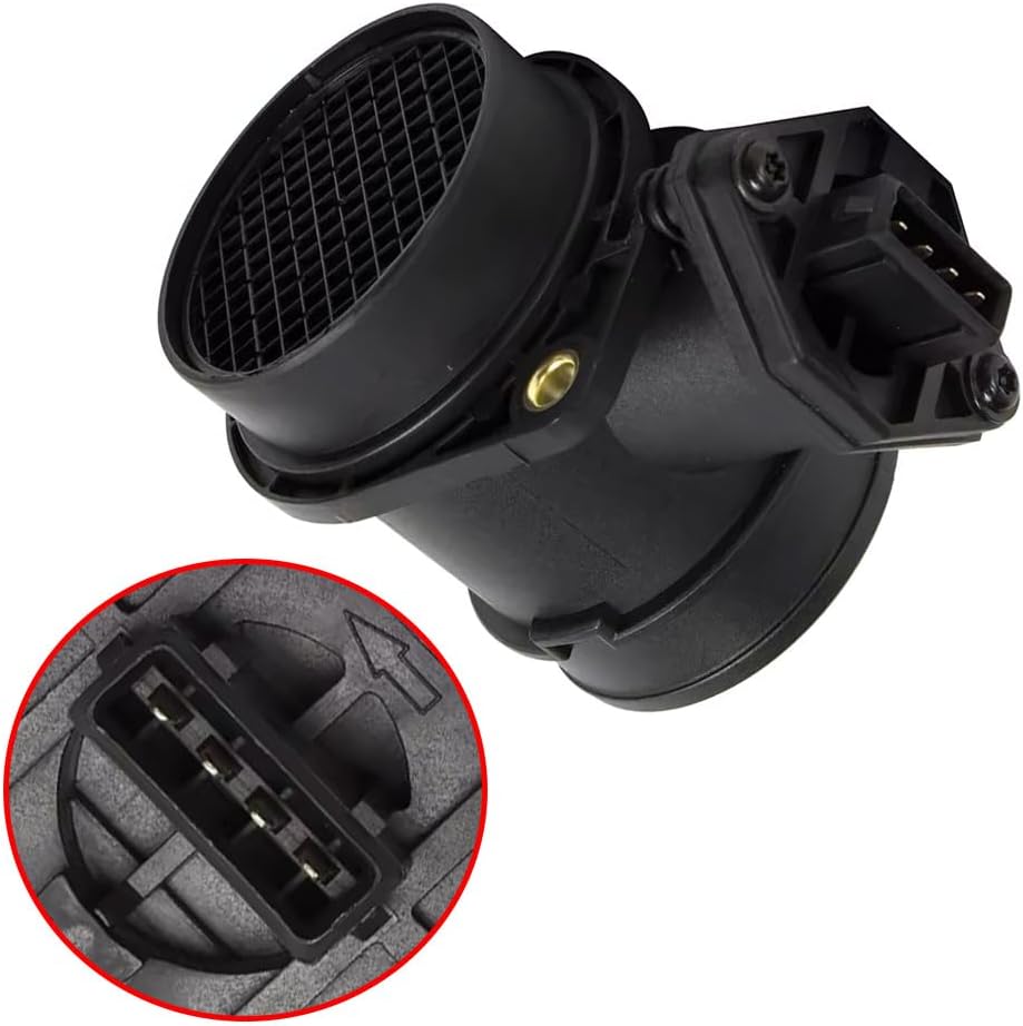 Mass Air Flow Sensor Meter Assembly Automotive Replacement Mass Air Flow Sensors Compatible with VW Golf IV 1J1 1.8T 1781 ccm, 110 KW, 150 PS 1997-2005, Replaces 037906461C, 0280217118