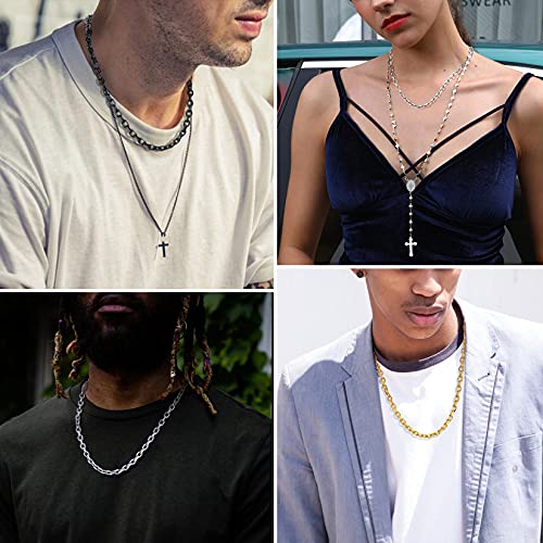 Necklace Men 18Inch Chain Rolo Cable Link Chain Stainless Steel Necklaces Men Gift #TOP1