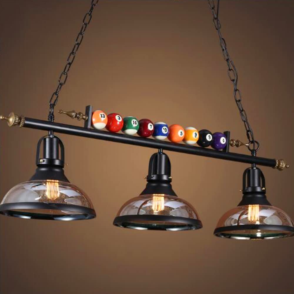 Bilard Żyrandol E27 Retro Lampa Wisząca Przemysłowa Hanglamp Klosz Szklany Regulowana Wysokość Lampy Wiszące do Sali Bilardowej Restauracja Bar Klub Oświetlenie Sypialni Jadalnia Dekoracyjne