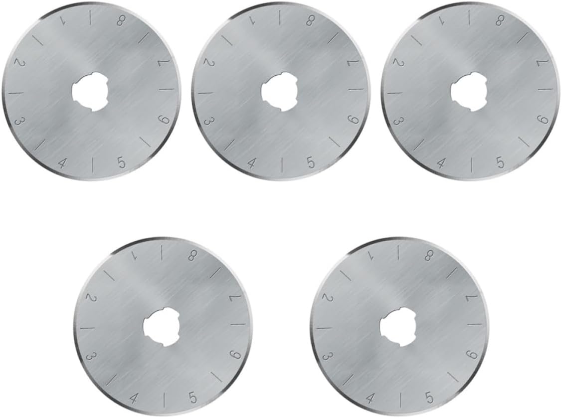 5pcs MM Rotary Cutter Replacement Blades for Fabric and Paper, Steel