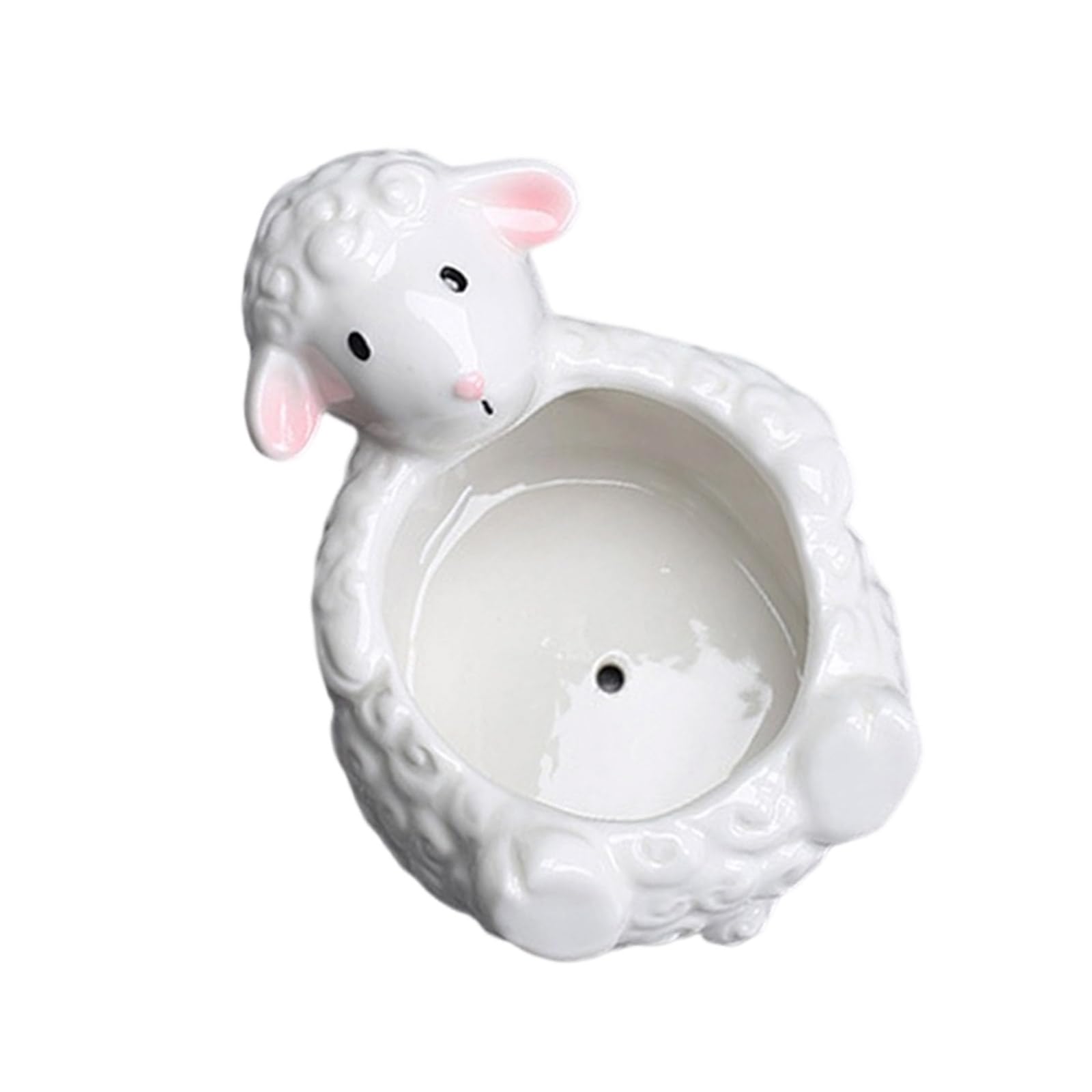 Msioytog Decorative Earthenware Sheep Planter Multifunctional Gardening Container for Medicinals, Air & Accents Adorable Ceramic Flowerpot