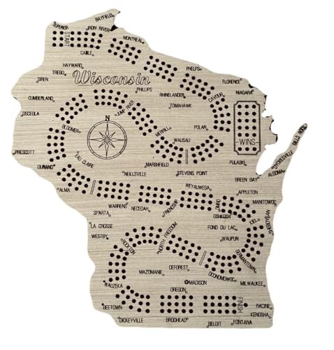 Wisconsin Cribbage Board Set, tablero de madera 3 pistas miniatura 1