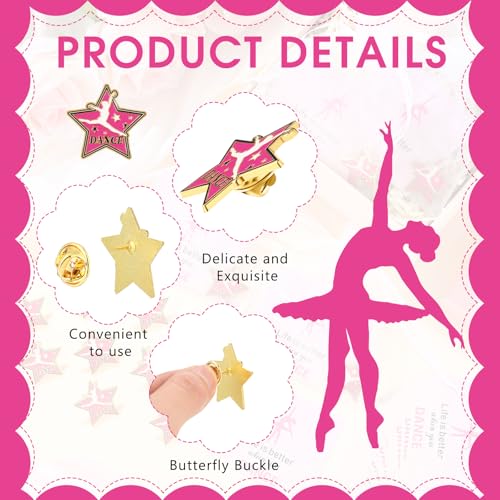 Misdary Dance Gifts Include Ballet Brooch Pins Cards Bags for Dance Party Favors Ballerina Dancer Teacher Team Christmas Gift3