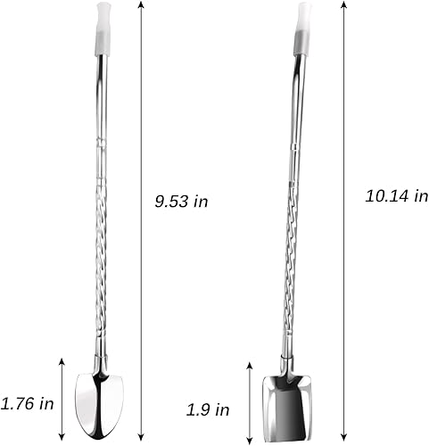Miniatura 2 de Cuchara de acero inoxidable para mezclar y agitar 10 unidades, cuchara de té helado reutilizable, cuchara de helado delicada, cuchara agitadora en