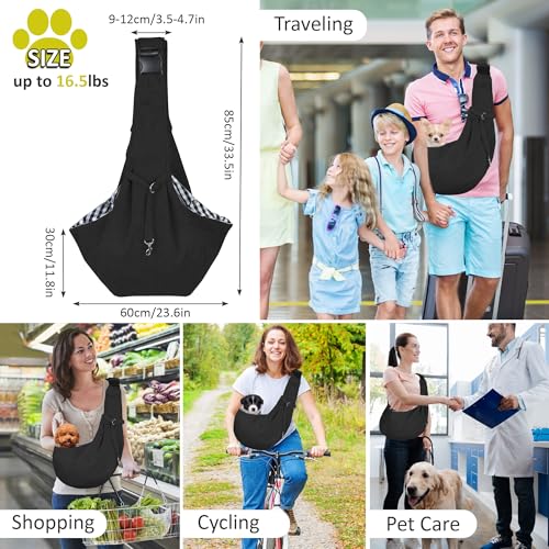Tragetuch Hund, Hundetragetasche Kleiner Hund, Hundetasche bis 7 kg, Welpen Tragetuch für Hunde und Katzen Spaziergänge und Aktivitäten im Freien (A)