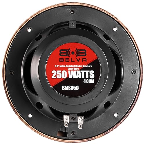 Image of BELVA BMS65C 500W Peak (250W RMS) 6.5 inch 2-Way Coaxial Marine Speakers (Outdoor Camo) for Boats /ATV /UTV /SxS /Powersport