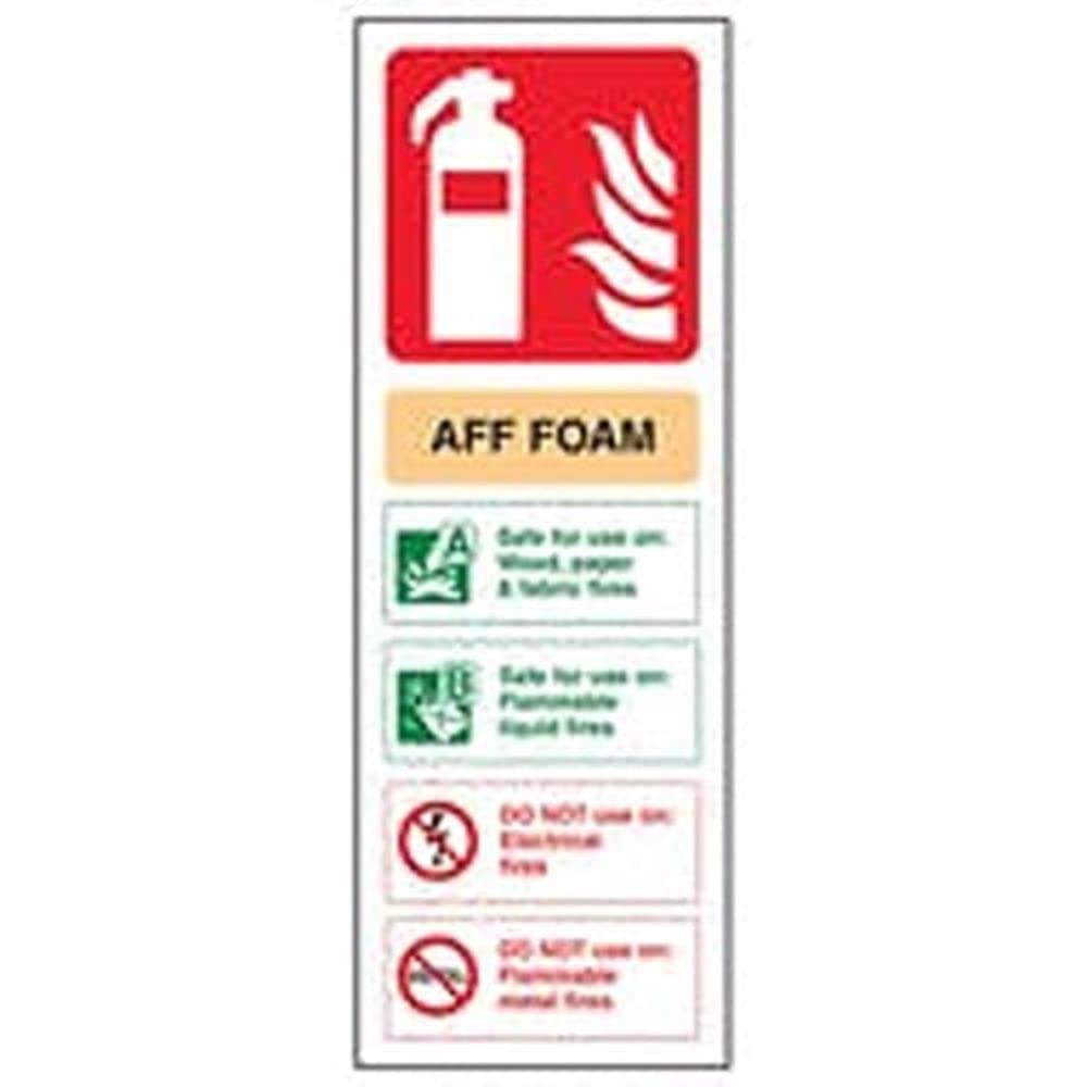 V Safety Fire Extinguisher - Aff Foam ID - 75 X 200mm