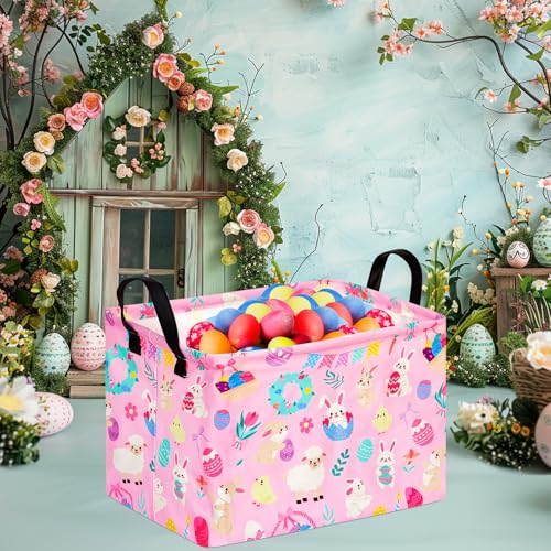 Image of Gift Toy Storage Basket for Girls and Boys, Storage Organizer for Nursery Hamper Home Bedroom Laundry Hamper Shelf Easter Baskets