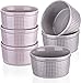 vancasso, Série KARO, Ramequin Moules à Soufflé en Céramique pour Four,6 Pièces, Coupelle à Dessert Couscous -300ml