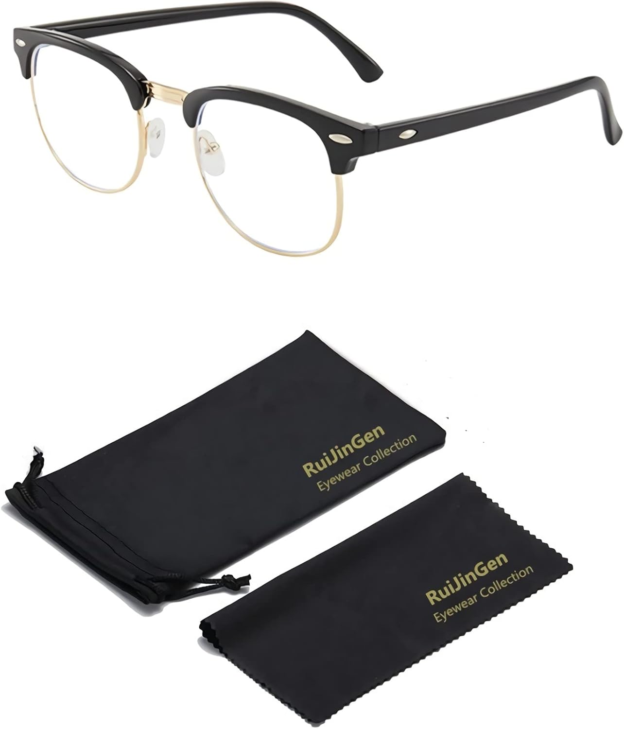 Computer Gaming Blue Light Blocking Glasses Half frame Retro Semi Rimless Clear Lens Glasses Eyewear Men Women - Image 6