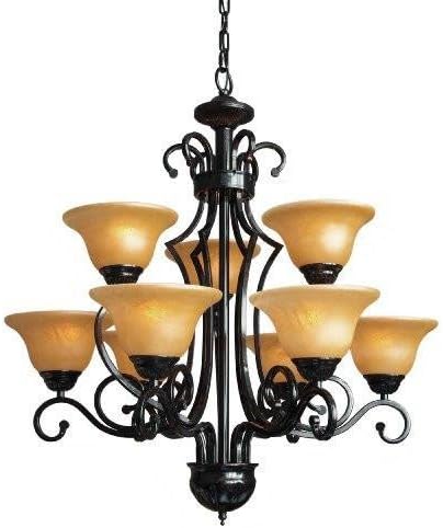 Wrought iron chandelier lighting chandeliers h30" w28" 9 lights