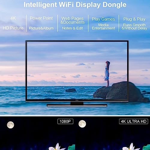 Image of HEAVENGLOW 4K Wireless Display Dongle Streaming Device HDMI TV Stick Screen Mirroring Adapter 5G WiFi AirPlay Miracast DLNA for Android iOS Windows Mac