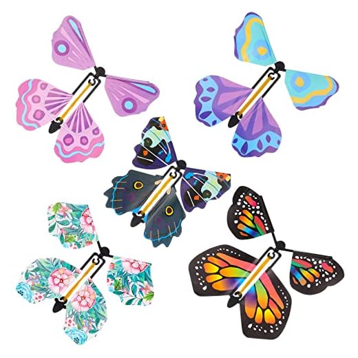 20 magiska flygande fjärilsleksaker, magiska trick för barn, Magic Flying Butterfly Toy, upprullande fjärilsleksak, för födelsedag bröllop överraskning gåva