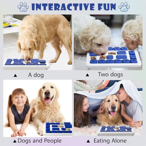 Hundespielzeug Intelligenz, gegen Langeweile mit Quietschgeräuschen, Leckerli-Spielzeug, Intelligenzspielzeug für Hunde, IQ-Training, waschbar, Hunde Intelligenzspielzeug für jede Größe, Blau
