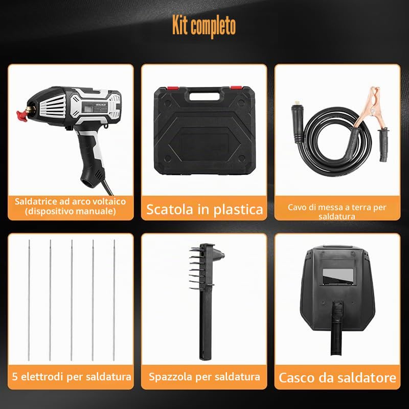 Saldatrice per elettrodi a mano, IGBT, saldatrice ad arco, 220 V/3000 W, portatile, compatta, per riparazione auto, funzione ARC e protezione da surriscaldamento 3/32-1/8 pollici