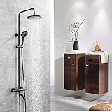 Ensemble de robinetterie de douche carrée effet pluie 8