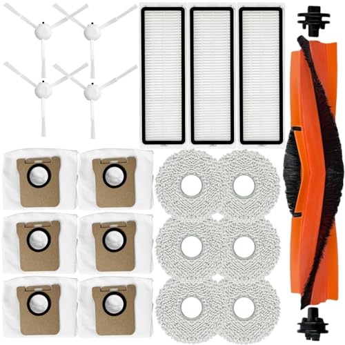 Accessories Kit for Xiaomi X20+ / X20 Plus / X10+ / X10 Plus Robot Vacuum, 1 Main Brush, 3 Filter, 4 Side Brush, 6 Mop Pads, 6 Dust Bag, Replacement Parts Spare Repair Replace Attachments