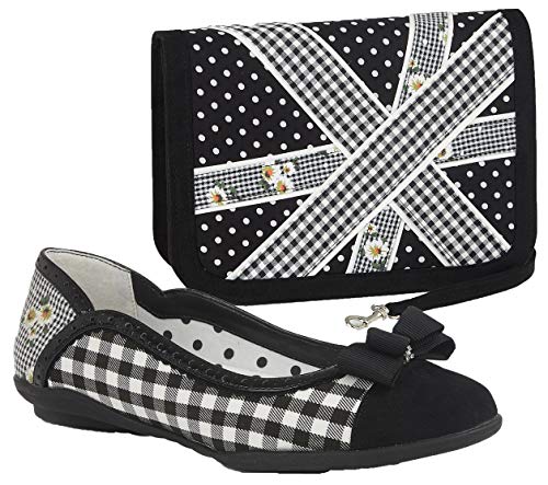 Ballerines Lizzie Ruby Shoo noires et sac Windsor pour vos soirées et cérémonies
