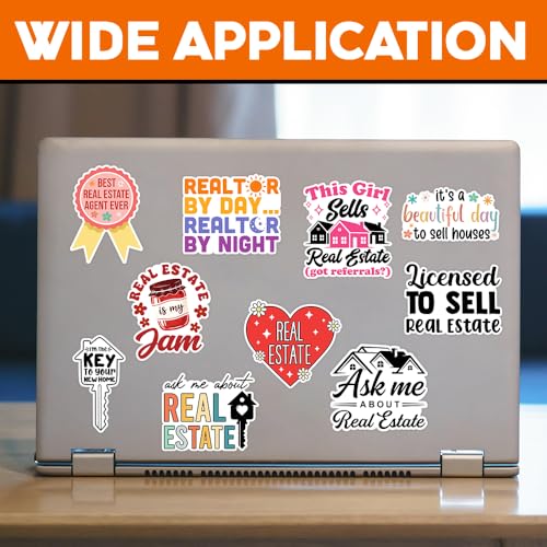 Image of MAIANEY | Real Estate Stickers, Realtor Pack 10PCS, 3x3 inch, Funny Real Estate Agent Stickers, Waterproof Vinyl Sticker for Realtor Gifts, Housing Market, Laptop, Water Bottle, Accessories