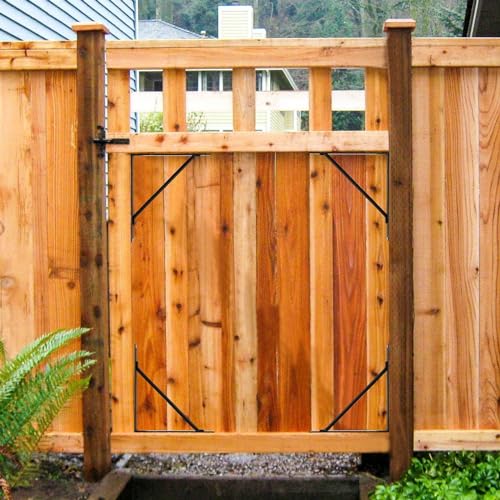 Image of Anti Sag Gate Kit Heavy Duty No Sag Kit Gate Corner Brace Bracket for Wooden Gate Fence with a Self-Locking Gate Latch (No Sag Kit A - 2Set)