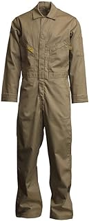 Lapco FR GOCD7KH-32 REG 88/12 Cotton-Nylon Blend Deluxe Coverall, Capacity, Volume, Cotton, 32 Regular, Khaki (