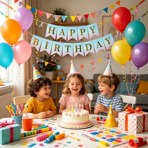 Image of Happy Birthday Banner Birthday Party Supplies (Blue 4)