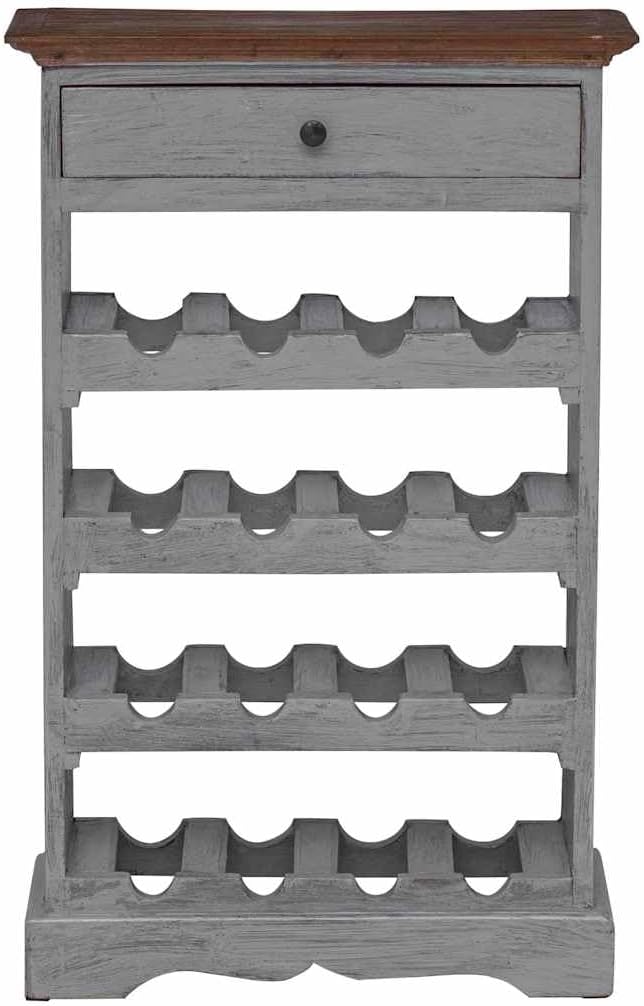 vidaXL Solid Reclaimed Wood Wine Rack, Free Standing, Antique-Style, Handmade, Highly Versatile Room Decor, Unique Vintage Style, 21.7" x 9.1" x 33.5"