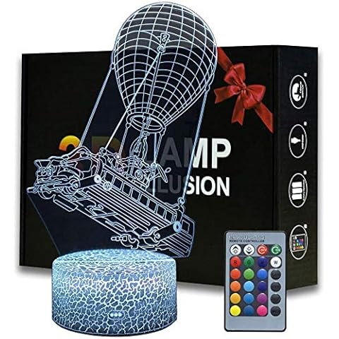 Battle Bus 3D Night Light,16 Colors Changing USB Powered 3D Illusion Lamp with Remote Control, Home Decor Children's Birthday Gift Cover