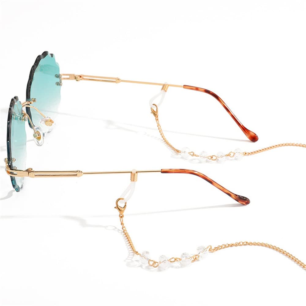 70 cm Kristallperlen Gliederkette Brillenhänger Neckalce Lesebrille Sonnenbrillenriemen Schnurhalter (Color : A, Size : 70cm) (A 70)
