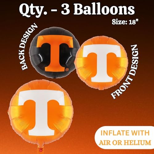 Image of Tennessee Volunteers Balloons (3 Pack)! University of Tennessee Party Supplies Constructed from Premium Mylar Material - UT Party Decorations - by Havercamp