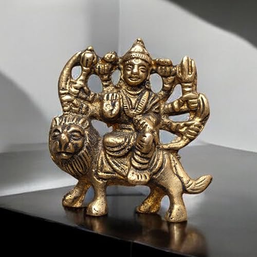 Estatua de Durga de Latón 2.5 Pulgadas 100 Gramos