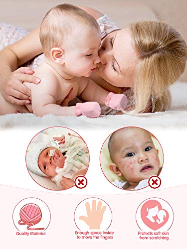 Syhood 20 Pairs Newborn Baby No Scratch Mittens Boy Girl Infant Toddler Unisex Elastic Cotton Wrist Gloves Set for 0-6 Months2