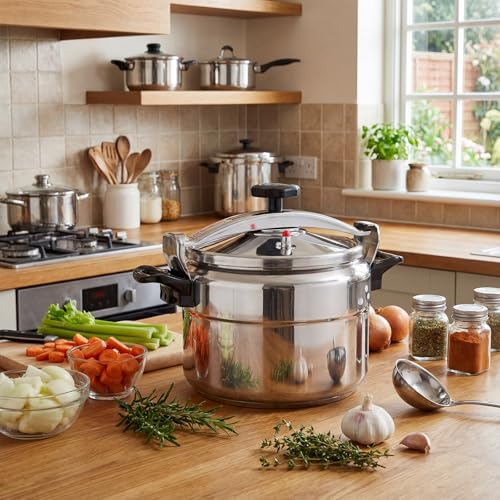 Image of 16qt Pressure Cooker for Canning Pressure Canner Supplies Kit, 6 Canning Supplies Stainless Steel Steam Rack Gauge, Silver