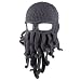 Unisex Knit Octopus Yarn Tentacle Beard Beanie Kraken Hat Funny Gift Gray
