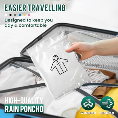 Aolegoo 2 Stück Regenponcho, Wiederverwendbarer, Tragbarer Unisex-Regencape für Fahrrad, Wandern, Camping, Ausflug, Angeln, Konzert, Stadion, Festival (Gelb)
