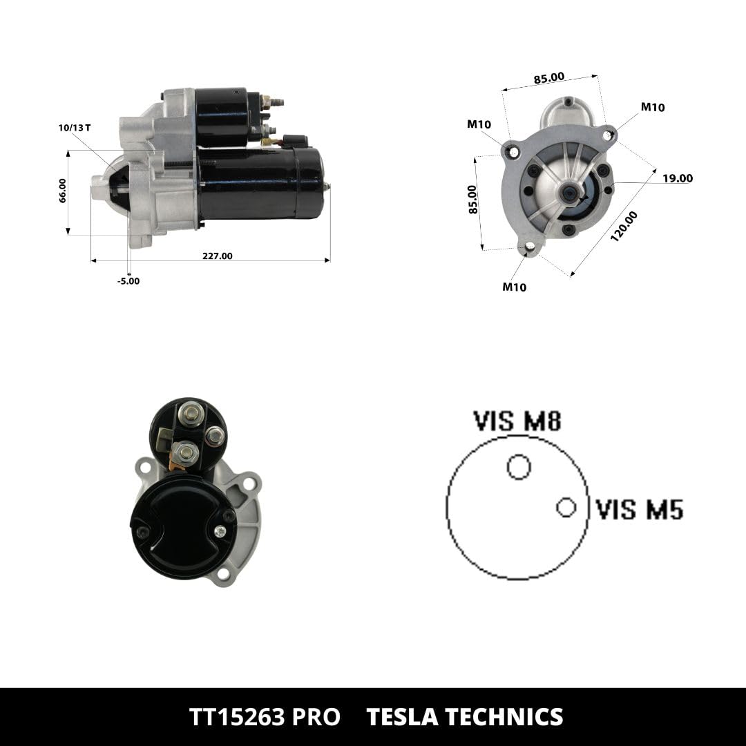 TT15263 PRO Motor de arranque para coche 12V, 1.40 KW. Compatible con CITROËN, FIAT, DS, PEUGEOT. Excelente relación calidad-precio. Fácil instalación y garantía.