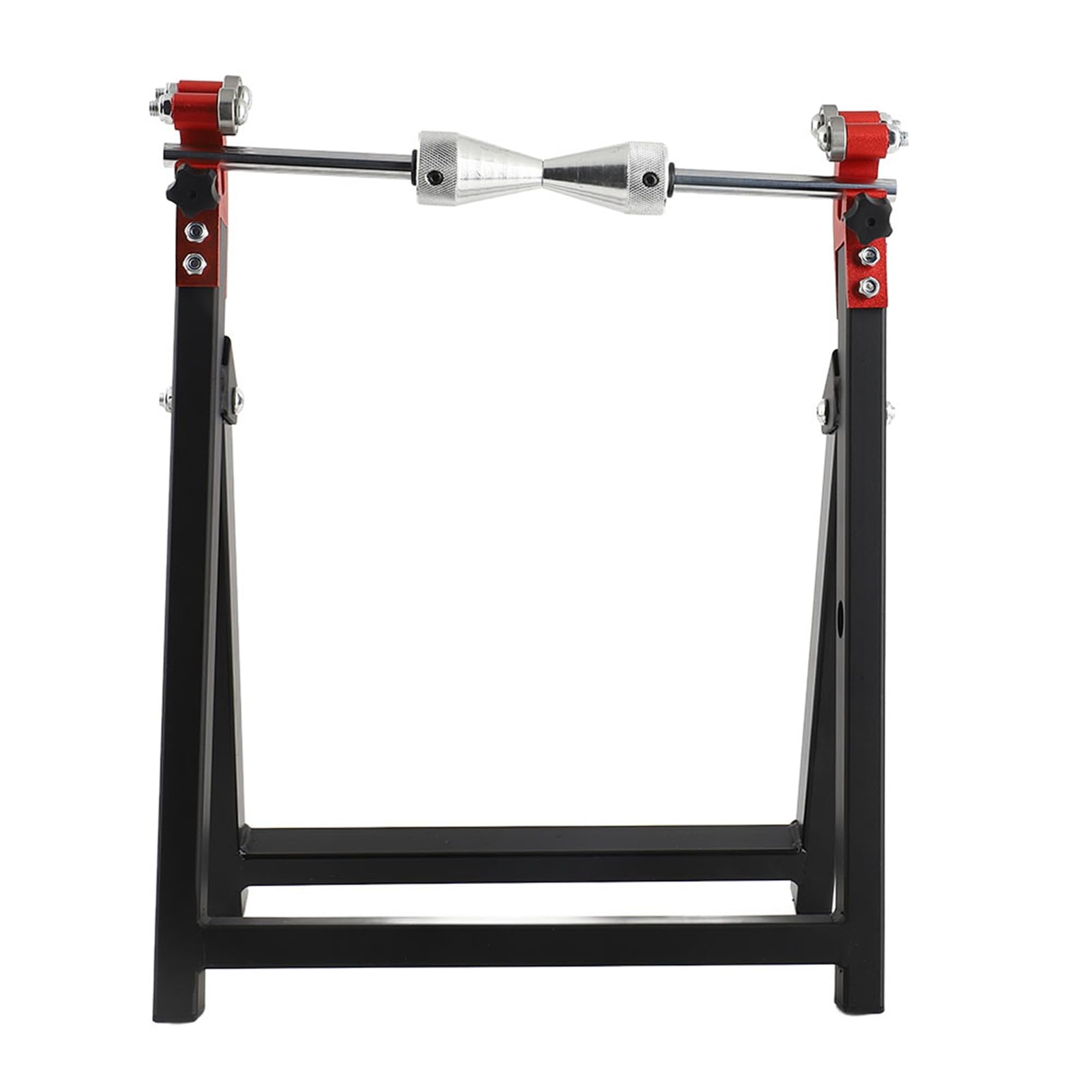 Soporte de Equilibrio Plegable para Balanceador de Ruedas de Motocicleta de 5 "x 23" para Nivelado Estático de Neumáticos, Material de Acero Duradero, Negro, con Accesorios de Instalación,