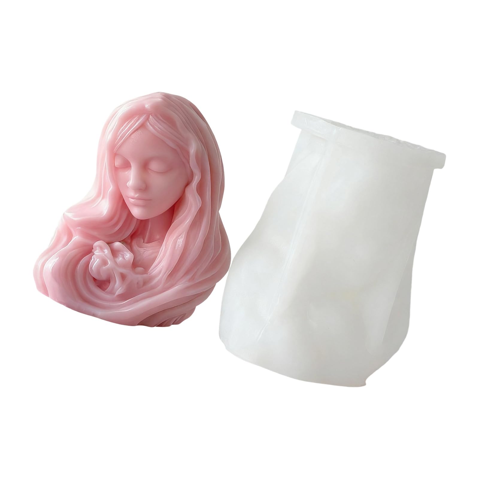 Shurhome Safe Silicone Face for Handcraft Plasters Cement Art Projects Home Decoration Portrait Cement