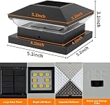NATPOW Luce Solare Pilastro, 2 Pezzi 3000K/6000K Solare Pilastro Giardino, Auto ON/OFF Solari Esterno Giardino, IP65 Impermeabile per Patio Recinzione Pali - 5