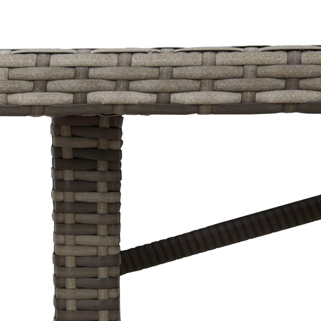 vidaXL Gartentisch mit Glasplatte Grau 190x80x74 cm Poly Rattan