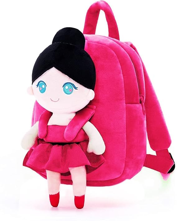 Image of Frantic Kids Velvet School Bag soft plush standard Cute Backpack Baby Girl Preschool Mini Travel Bags Ideal for Baby Girl & Baby Boy & Toddlers Picnic Carry Travelling Bags (2-5 Years)