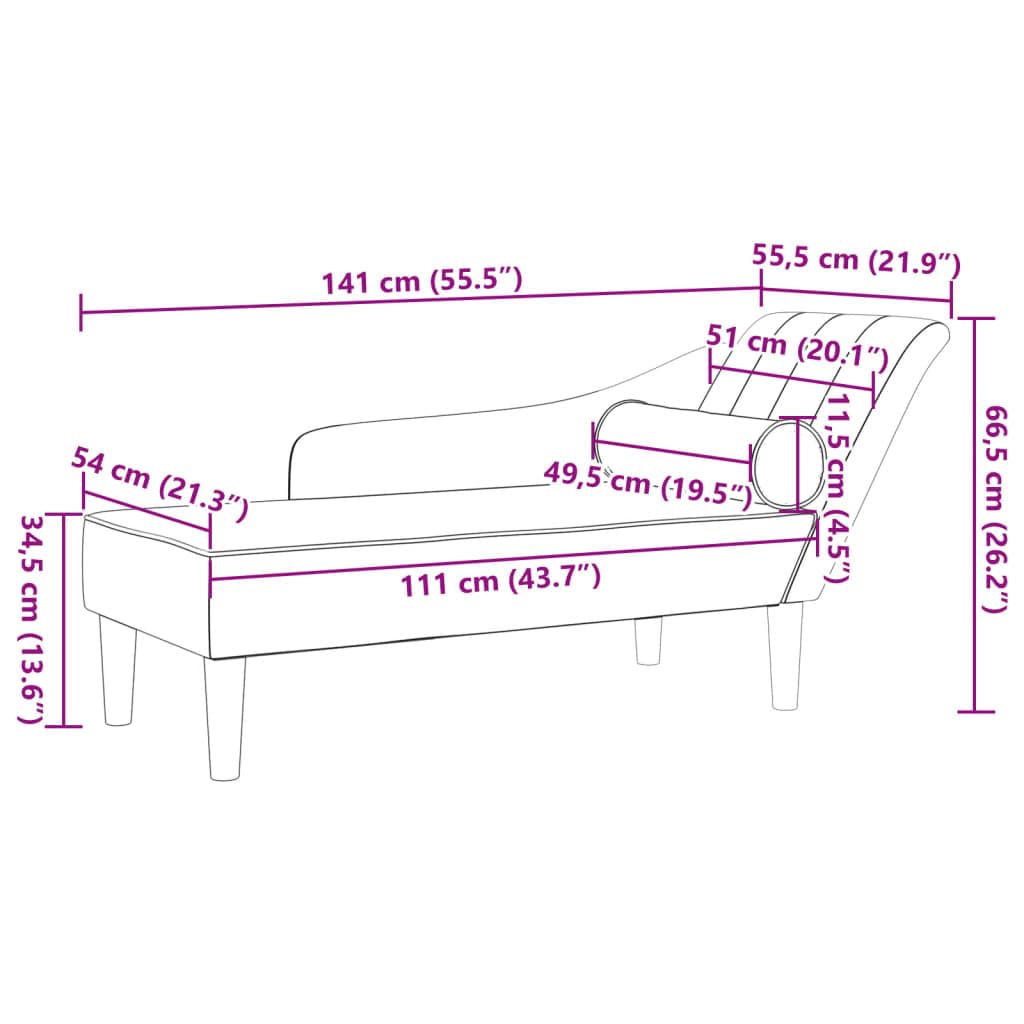 Lechnical Chaise Longue Divano con Cuscini in Tessuto Crema, Relax per Salotto e Camera da Letto - Modello 4007602